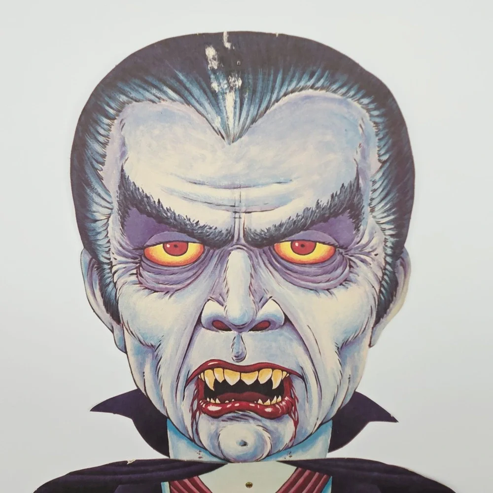 Vampire Dracula Halloween Jointed Double Sided Die-Cut Realistic Decor Vintage